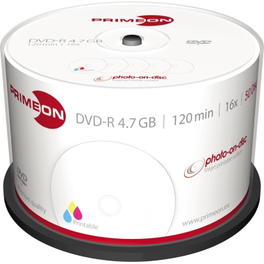 PRIMEON DVD-R 120min 4,7Gbyte 16x 50 St./Pack.