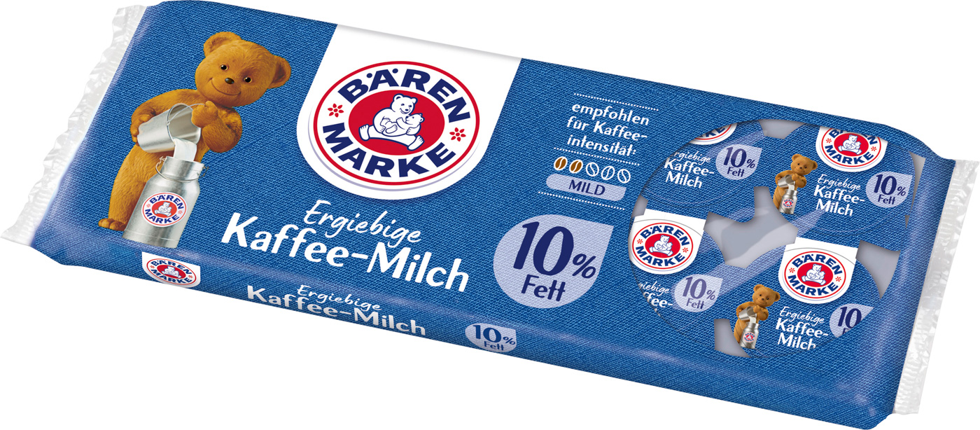 Bärenmarke Die Ergiebige 10 Tassenpackungen à 7,5 g. 10 % Fett.