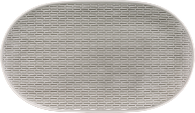 Bauscher Platte aus der Kollektion scope glow gray, oval, coup, relief, 23 cm, aus Porzellan