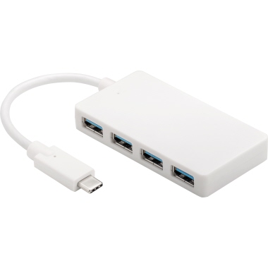 Goobay® USB Hub USB-C weiß 4 freie Anschlüsse
