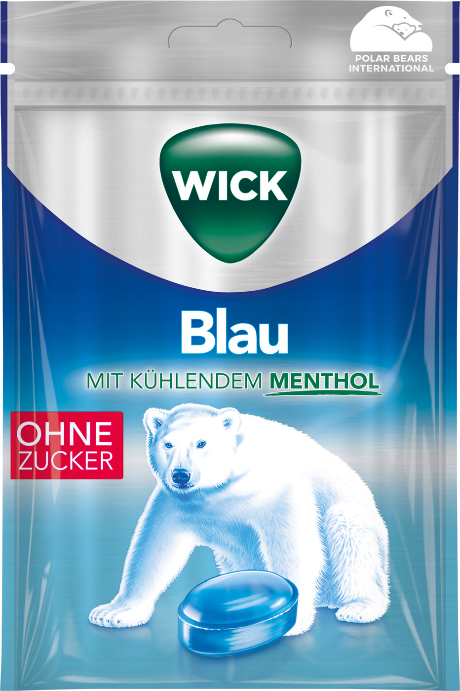 Wick Menthol ohne Zucker blau Dragees 72G