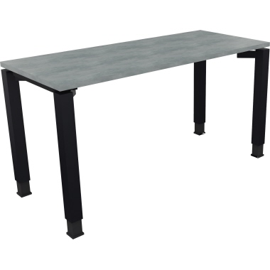 Schreibtisch all in one 1.400 x 680-820 x 600 mm (B x H x T) Holz beton hell, Maße: 1.400 x 680-820 x 600 mm (B x H x