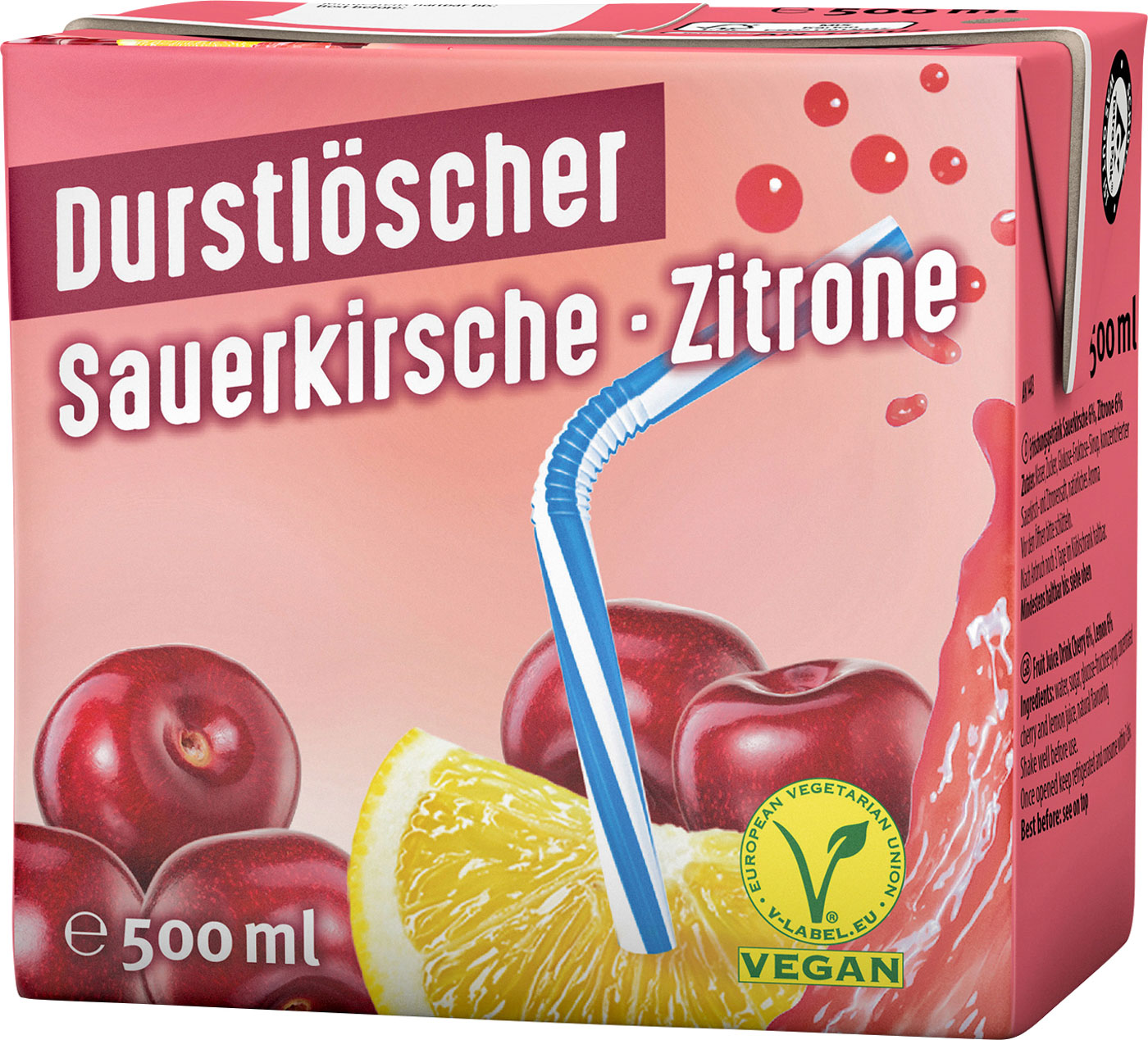 Durstlöscher Erfrischungsgetränk Sauerkirsche- Zitrone 0,5L Tetrapack