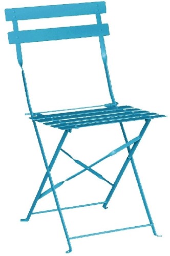 Bolero azurblaue Terassenstühle aus Stahl (2er Pack) - 2 Stück