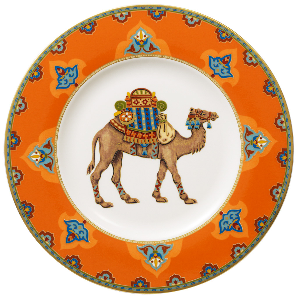 Villeroy und Boch Frühstücksteller - Maße: 22,5 x 22,5 x 1,4 cm / Ser.: Samarkand Mandarin