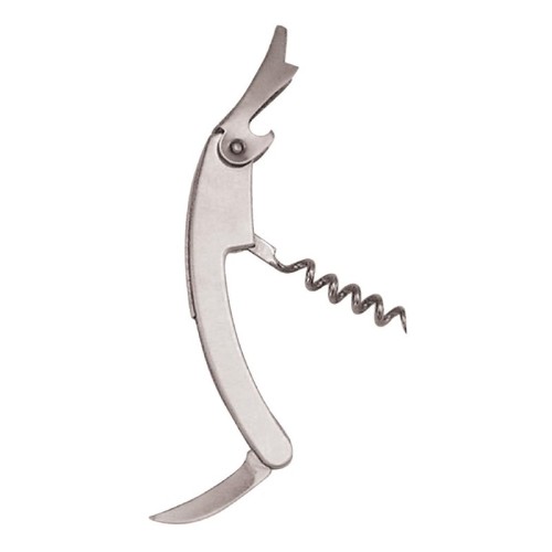 Gebogenes Kellnermesser 18cm. Ergonomisches Design. 18(L)cm, Edelstahl. Ausgestattet mit einem Korkenzieher, einem