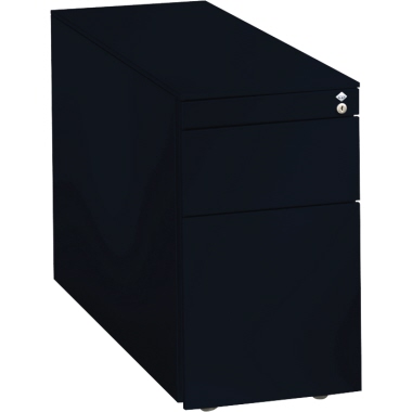 C+P Rollcontainer Asisto Small 330 x 570 x 800 mm (B x H x T) Stahl, lackiert schwarzgrau 1 Schublade, Maße: 330 x 570