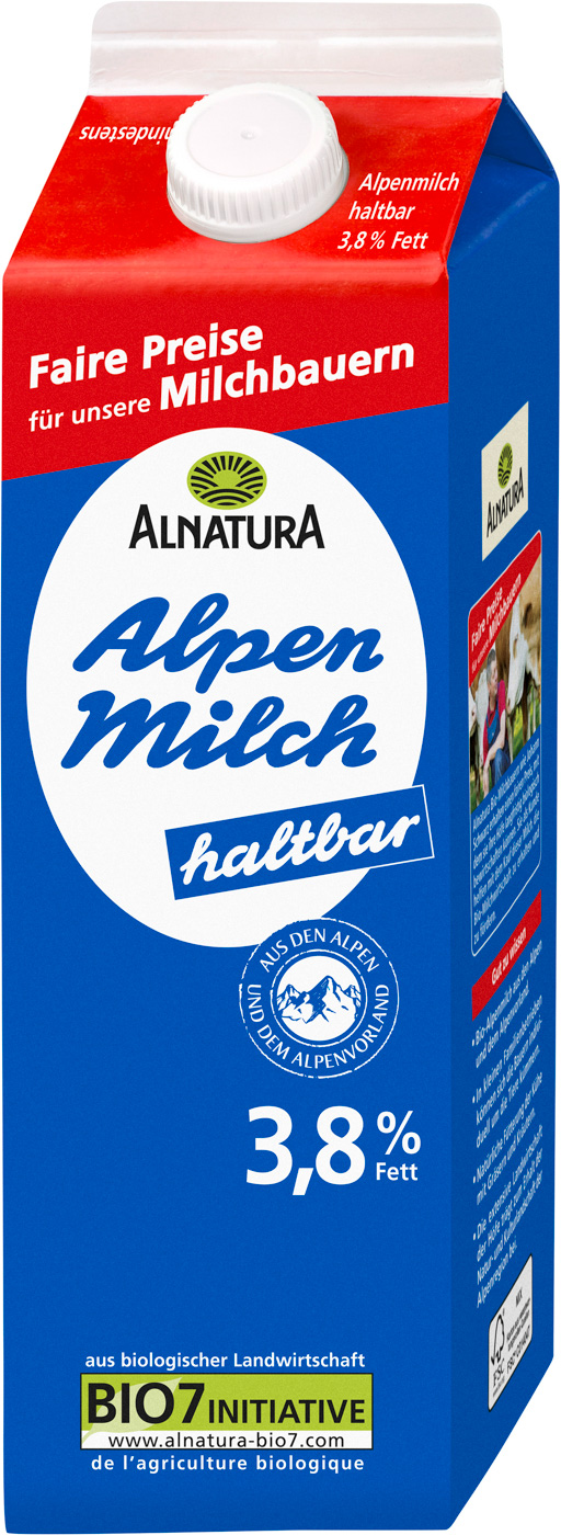 Alnatura Bio H-Alpenmilch 3,8% 1L