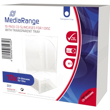MediaRange CD/DVD Hülle 14 x 12,4 x 0,52 cm (B x H x T) Kunststoff transparent 10 St./Pack.