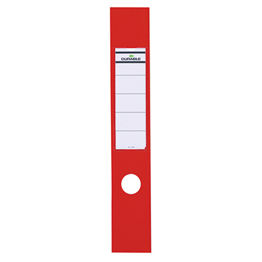 DURABLE Ordnerrückenetikett ORDOFIX® breit/lang 60 x 390 mm (B x H) mit Griffloch rot 10 Etik./Pack.