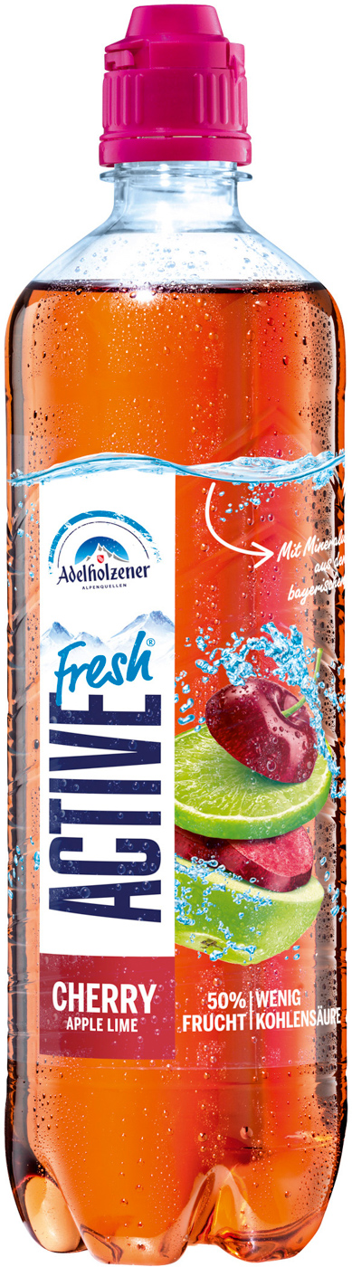 Adelholzener Active fresh Kirsche-Zitr.0,75L Flasche Mehrwegartikel (inkl. Pfand)