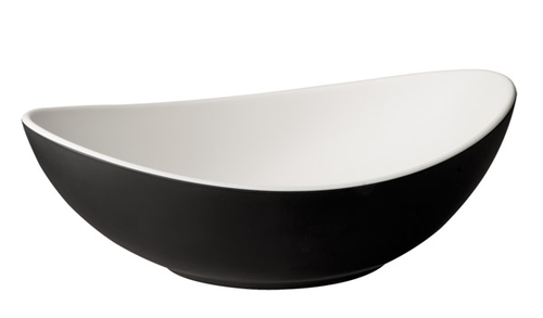 Schale -HALFTONE- 24 x 17,5 cm, H: 7,5 cm Melamin innen: weiß außen: schwarz 0,8 Liter spülmaschinengeeignet stapelbar nicht