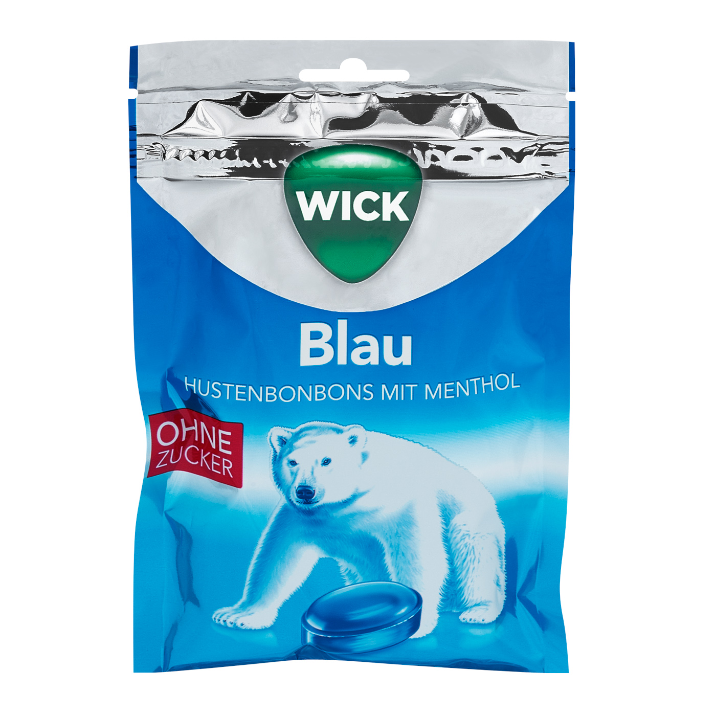 Wick Menthol ohne Zucker blau Dragees 72G