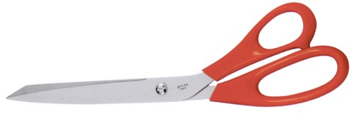 Universalschere für Rechtshänder, aus Klingenstahl mit rotem, ergonomisch geformtem ABS-Griff, Schere ist nicht zerlegbar Länge: 21