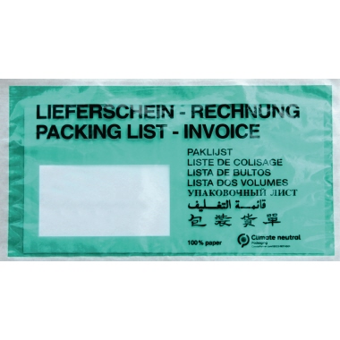 Dokumententasche Lieferschein/Rechnung DIN lang 240 x 130 mm (B x H) Papier dunkelgrün 1.000 St./Pack.