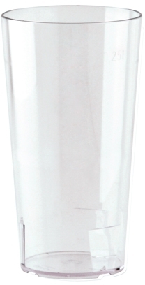 WACA Mehrwegbecher 0,25 l aus SAN - glasklar und bruchunempfindlich, Farbe: glasklar