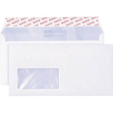 ELCO Briefumschlag Premium DIN lang+ 229 x 114 mm (B x H) mit Fenster 80g/m mit Haftklebung Papier hochweiß 500 St./Pack.