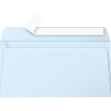 Clairefontaine Briefumschlag Pollen DIN lang 220 x 110 mm (B x H) ohne Fenster 120g/m mit Haftklebung Papier blau 20 St./Pack.