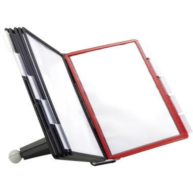 DURABLE Sichttafelständer SHERPA® TABLE 10 DIN A4 Polyamid 5 x rot, 5 x schwarz 10 Sichttafeln
