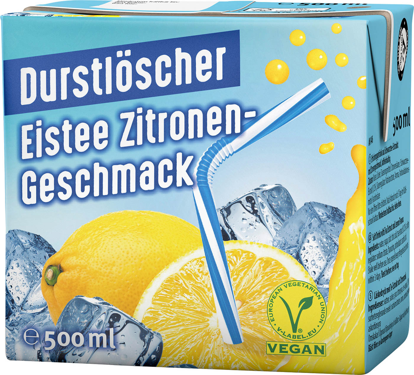 Durstlöscher Erfrischungsgetränk Eistee Zitrone 0,5L Tetrapack