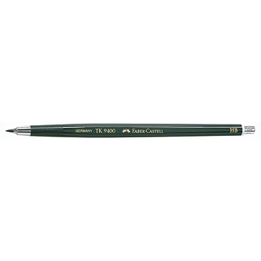 Faber-Castell Fallminenstift TK® 9400 2mm HB ohne Radierer dunkelgrün, Stärke der Mine: 2 mm, Farbe des Schaftes: