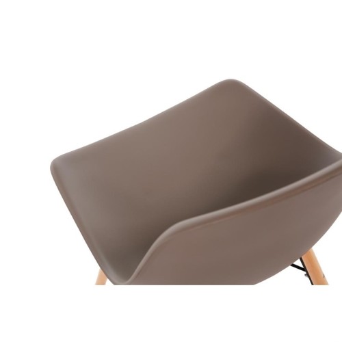 2 Stück Bolero Spindelbeiniger Polypropylen Stuhl beige (2er-Pack). Nur für den Innengebrauch geeignet. Stahlgestell,