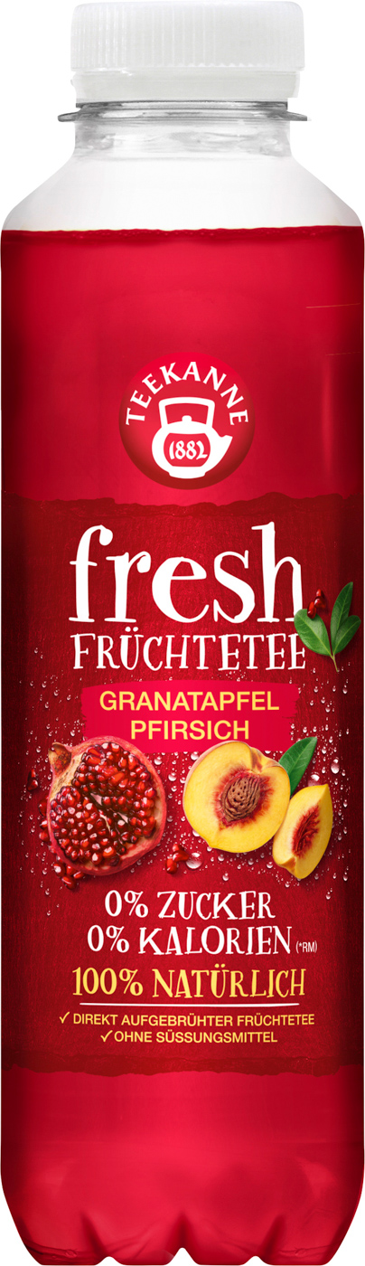 Teekanne Fresh Granatapfel Pfirsich 0,5L Flasche Mehrwegartikel (inkl. Pfand) Früchtetee 0% Zucker