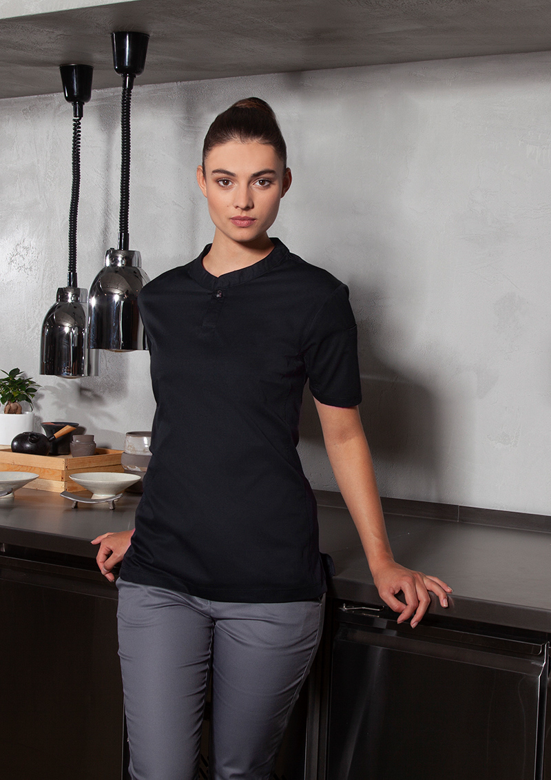 Kurzarm Damen-Arbeitsshirt Performance , GR. 3XL , Farbe: schwarz , von Karlowsky