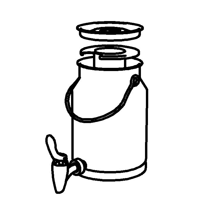 FRILICH SPARE Nachschubbehälter für Milchkanne 3 Liter, Modell Gold Edelstahlkanne mit Totalentleerung, Edelstahldeckel (24 Karat