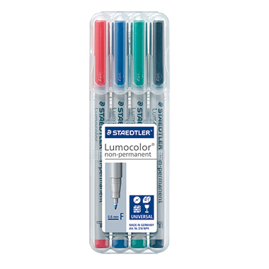 STAEDTLER® Folienstift Lumocolor® non-permanent 316 0,6mm rot, blau, grün, schwarz nicht dokumentenecht 4 St./Pack.