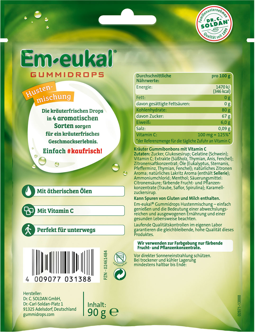 Em-eukal Hustenmischung Gummidrops 90G Kräuterfrisch zuckerhaltig