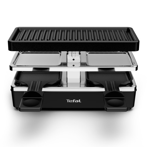 TEFAL PLUG & SHARE Raclette-Grill RE2308 [kompakt; 2 Pfännchen + Grillplatte; Ein-/Ausschalter; erweiterbar auf 5 Geräte/10