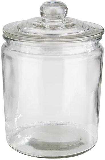 Vorratsglas -CLASSIC- Ø 14 cm, H: 21,5 cm Glas, Polyethylen 2 Liter inklusive Glasdeckel spülmaschinengeeignet zerbrechlich