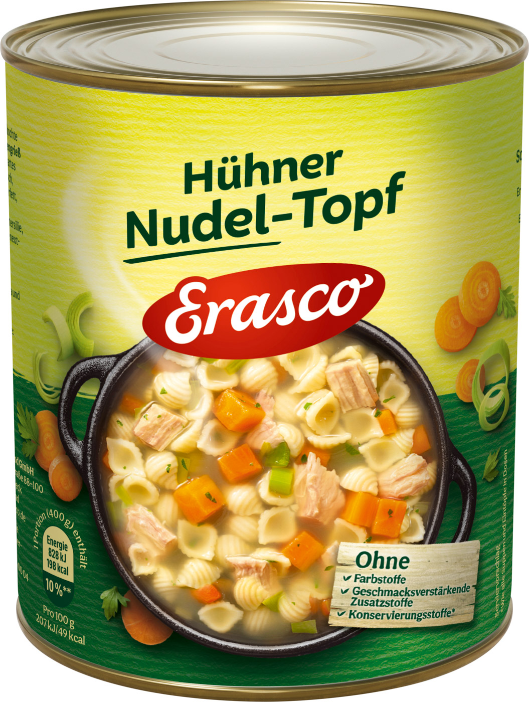 Erasco Hühner Nudel-Topf 800G