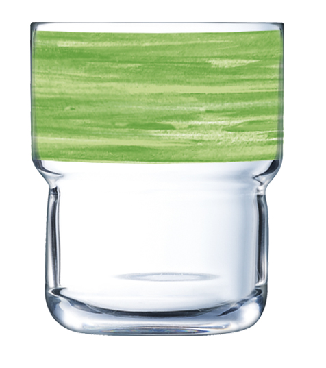 Stapelbecher 0,27 l aus gehärtetem Glas Form BRUSH LOG Green / Grün von Arcoroc