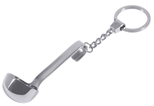 Schlüsselanhänger Schöpfkelle aus Edelstahl 18/10, hochglänzend, mit Kette und Schlüsselring, hochqualitative Ausführung,