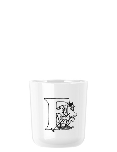 Moomin ABC Tasse - F 0.2 l. weiß, Maße: 74 x 74 x 83 mm