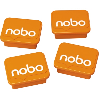 Nobo® Magnet 22 x 18 cm (B x H) 10kg Kunststoff orange 4 St./Pack., Rechteck, Maße: 22 x 18 cm (B x H), max.