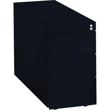 C+P Rollcontainer Asisto 330 x 570 x 800 mm (B x H x T) Stahl, lackiert schwarzgrau 3 Schubfächer, Maße: 330 x 570 x