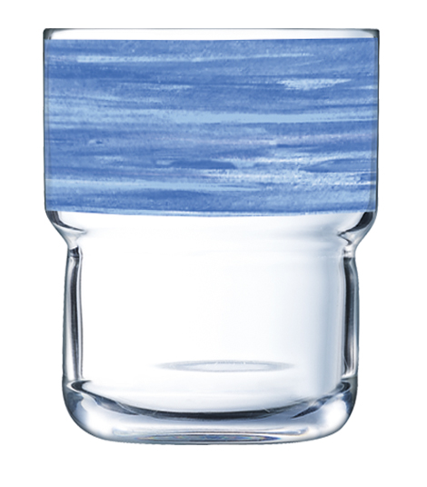 Stapelbecher 0,27 l aus gehärtetem Glas Form BRUSH LOG Blue  / Blau von Arcoroc