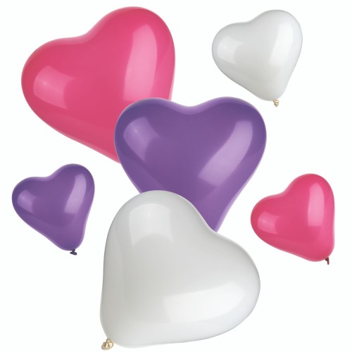 12 Luftballons farbig sortiert "Heart" small + medium von PAPSTAR