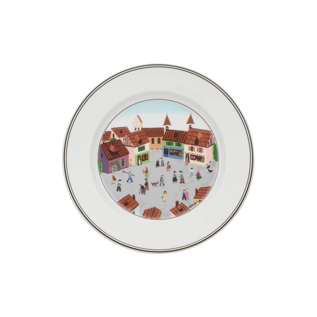 Villeroy und Boch Frühstücksteller Dorf - Maße: 21 x 21 x 2,2 cm / Ser.: Design Naif