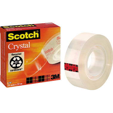 Scotch® Klebefilm Crystal 19 mm x 33 m (B x L) nicht beidseitig klebend mit Lösungsmittel Arcylat