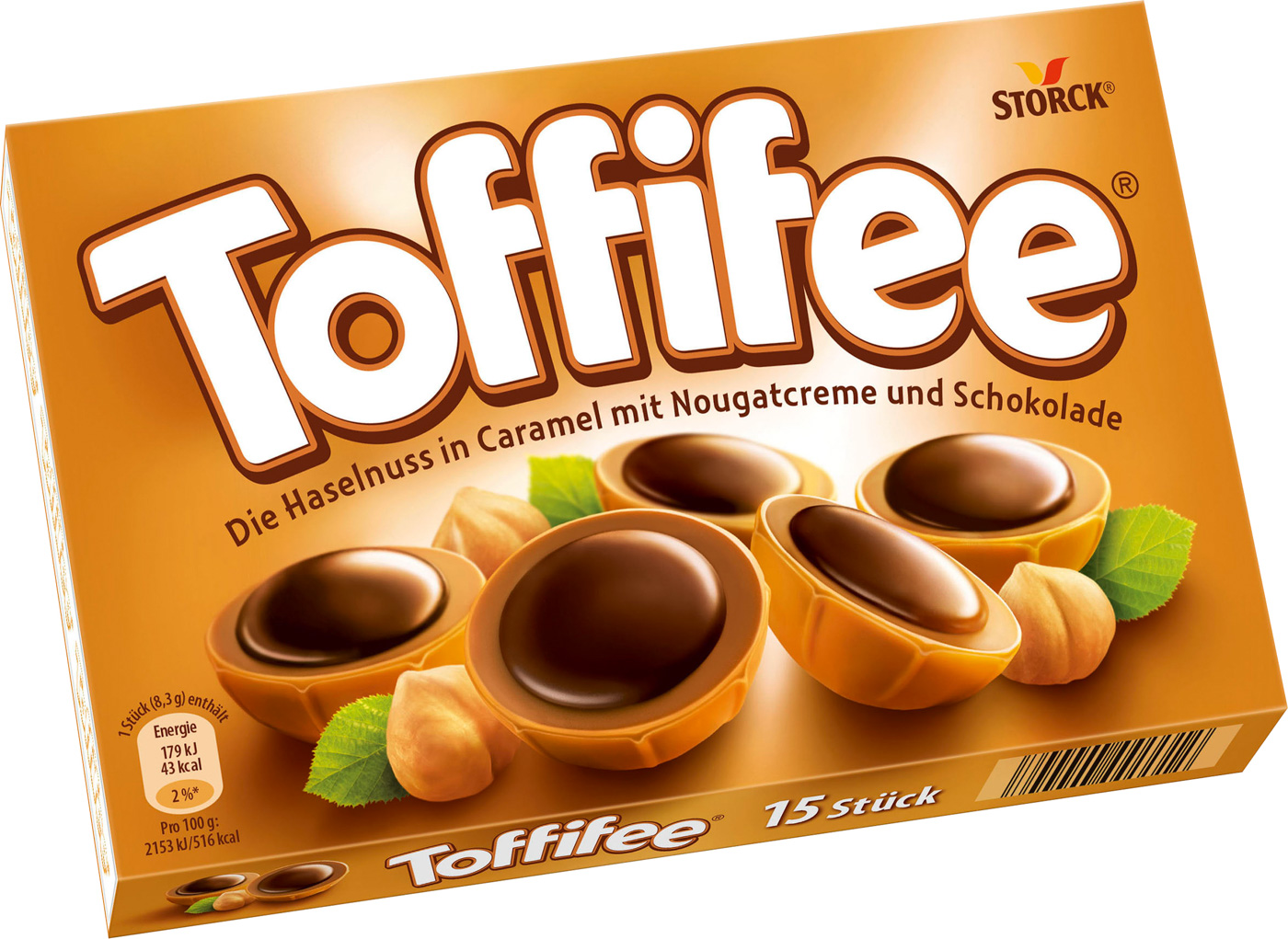 Toffifee Pralines aus Schokolade Nuss Karamell Inhalt: 15 Stück, 125G je Packung.
