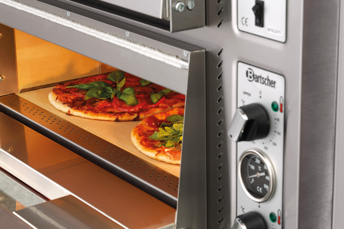 Bartscher Pizzaofen NT 622VS | Spannung: 400 V |Maße: 93 x 83,5 x 73,0 cm. Gewicht: 151,6 kg