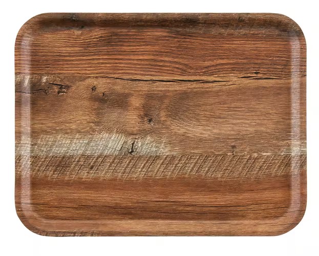 Cambro Tablett MADEIRA, Maße: 37x53 cm aus Laminat mit texturierter Holzoberfläche oben und unten in Holzoptik