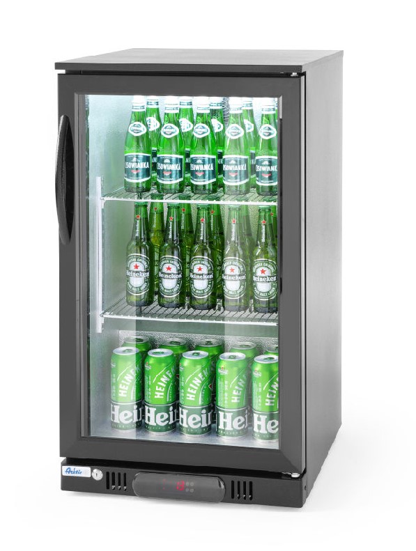 Bar-Kühlschrank eintürig 118 L. Pulverbeschichtetes Gehäuse, Aluminiumkammer, verschließbare Kunststofftüre