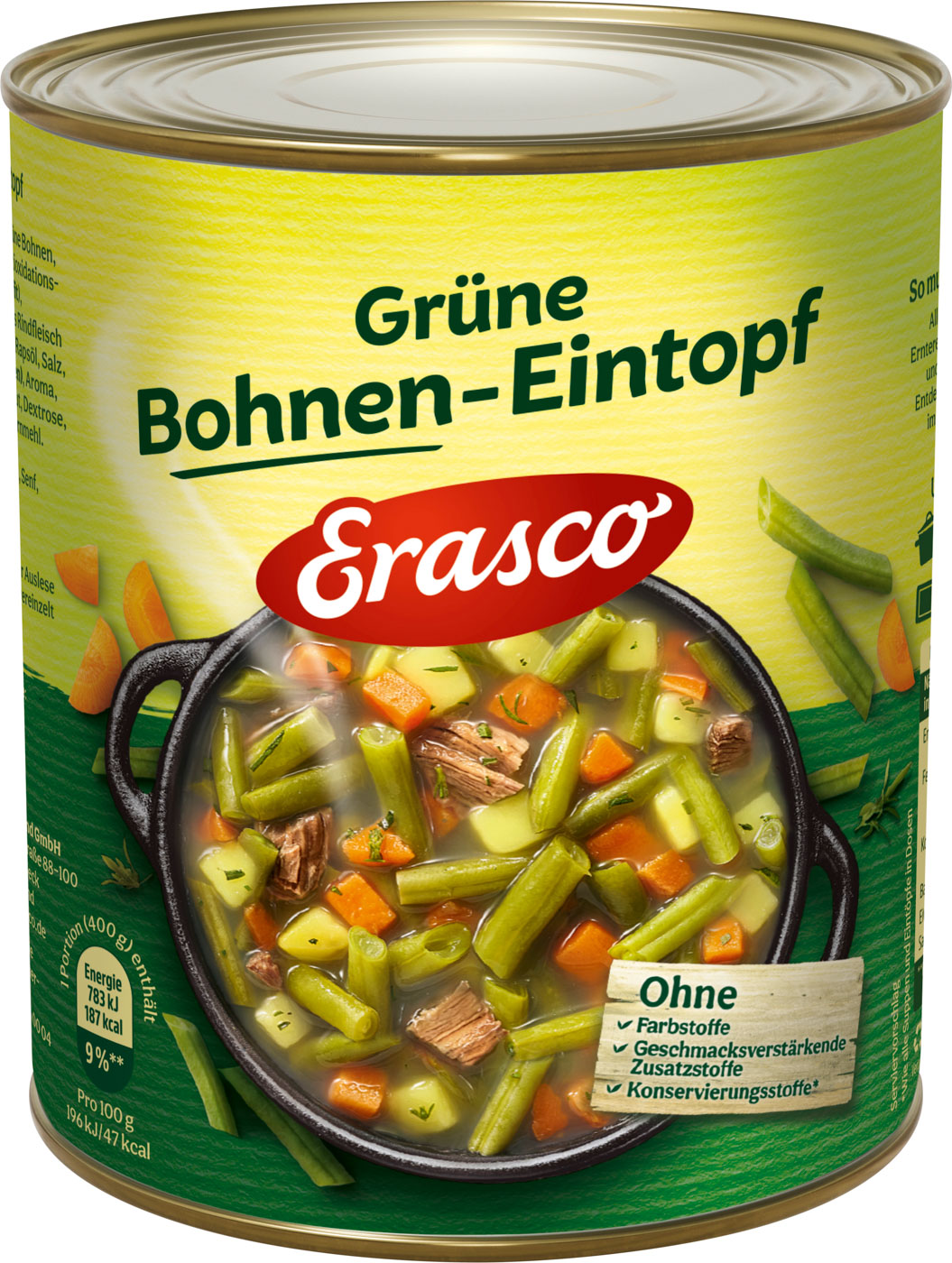 Erasco Grüne Bohnentopf 800G