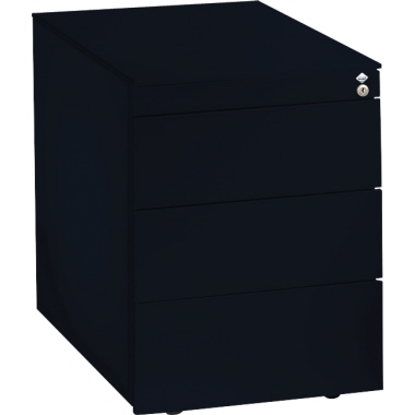 C+P Rollcontainer Asisto 430 x 570 x 600 mm (B x H x T) Stahl, lackiert schwarzgrau 3 Schubfächer, Maße: 430 x 570 x